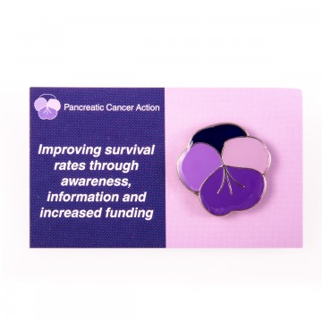 Pancreatic Cancer Action Pansy Pin badge