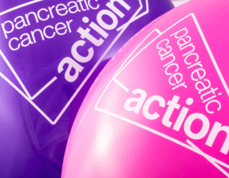 Pancreatic Cancer Action Purple and pink Balloons
