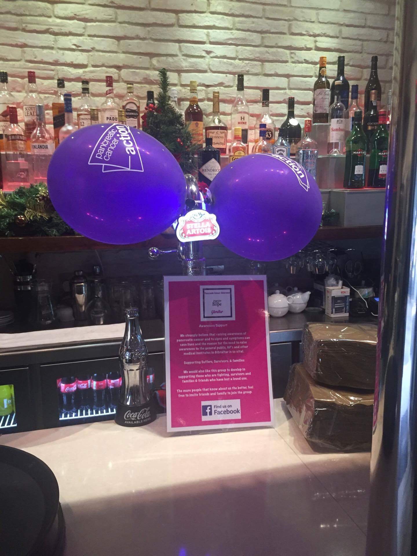 Restaurants in Gibraltar Turn It Purple for Pancreatic Cancer Awareness Month!