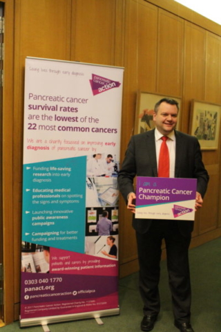 Nick Thomas-Symonds MP at Pancreatic Cancer Action's parliamentary drop-in session