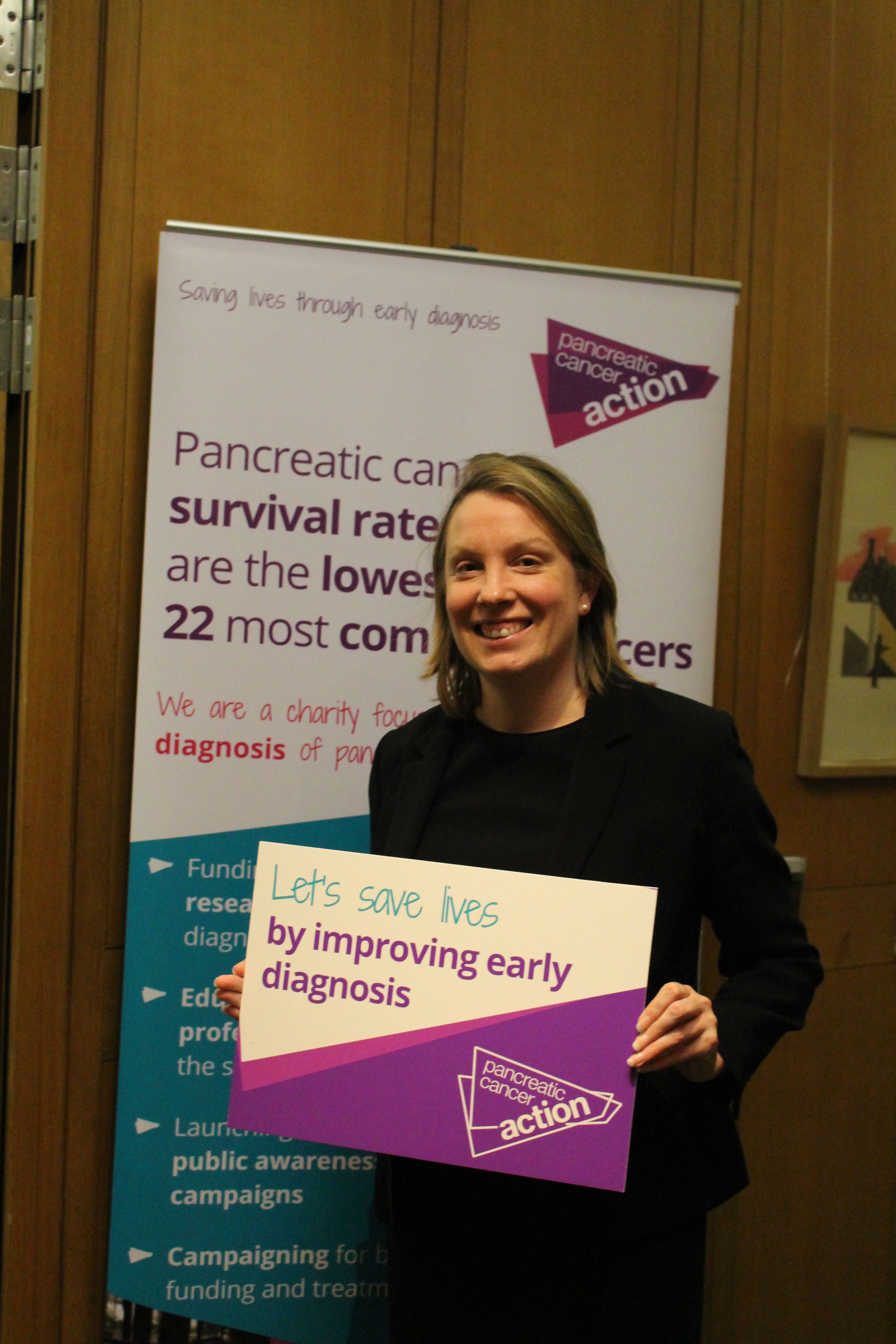 Tracey Crouch MP at Pancreatic Cancer Action's parliamentary drop-in session