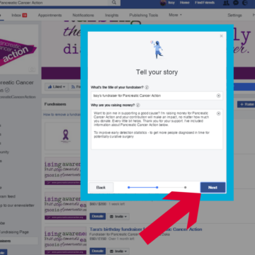 A screenshot of how to Facebook fundraise for desktop step 5.