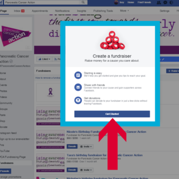 A screenshot of how to Facebook fundraise for desktop step 3.