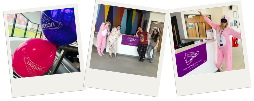 A collection of images that support the fundraising campaign Pyjamas For PanCan