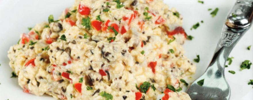 An image from our recipe book of high calorie scrambled egg