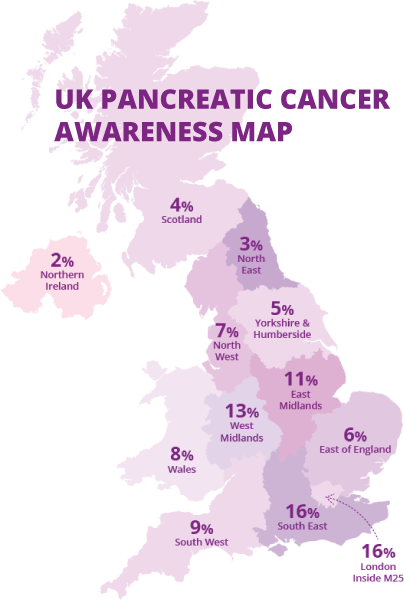 UK pancreatic cancer awareness map
