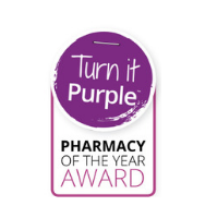 PCA's turn it purple pharmacy of the year award logo