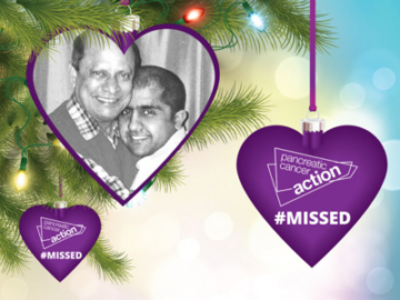 Make a donation, leave a dedication to your #MISSED loved one and receive your purple heart memory to display this Christmas. Pancreatic cancer.