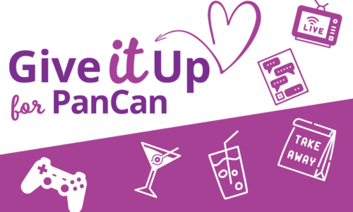 Give it up for PanCan logo - fundraise for pancreatic cancer action